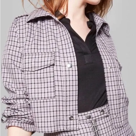 WILD FABLE • Plaid Lavender Crop Jacket Plus Size XXL - Picture 2 of 8